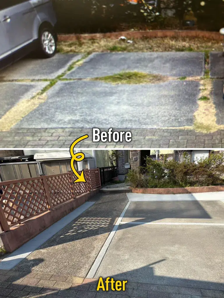 駐車場スリット外構リフォーム工事施工例