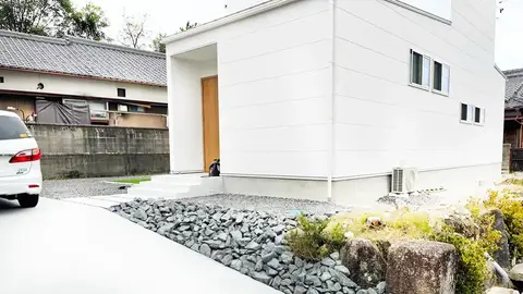 岐阜県のアプローチ・駐車場・土間・芝・植栽の施工事例