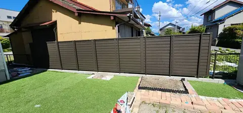 愛知県のフェンス・芝・植栽の施工事例
